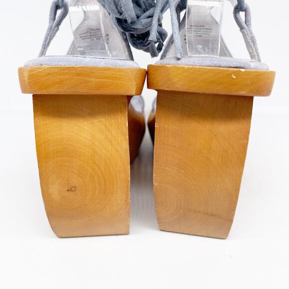 Jeffrey Campbell Women's Idolize Ankle Tie Sandal Blue Suede Combo Size 6.5M - Picture 12 of 16